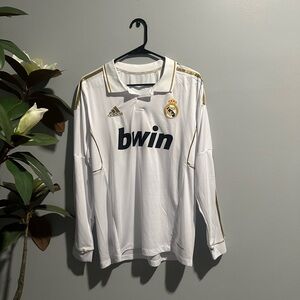 2011 Real Madrid Ronaldo White Home Kit Long Sleeve